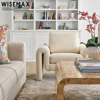 Fauteuil lounge en tissu blanc crème de style nordique WISEMAX FURNITURE, fauteuil moderne pour salon, canapé bouclé pour la maison
