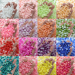 Venta al por mayor de perlas de imitación de plástico ABS perlas con parte trasera semiplana FP01 1,5mm-20mm perlas sueltas - Product Image 2