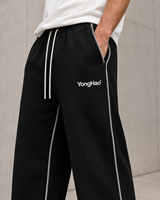 Pantalon de survêtement large pour homme, personnalisé OEM/ODM, en molleton bouclette, avec cordon de serrage à la taille, rayures latérales, style streetwear décontracté