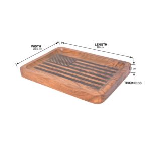 Plateau de service gravé au laser en bois de cuisine rectangulaire ou plateau en bois d'utilisation de restaurant d'hôtel à la maison pour le service de café de thé - Product Image 5