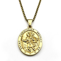 Nouveau pendentif en acier inoxydable Garde Chrétien, bijou rétro nordique avec lettre