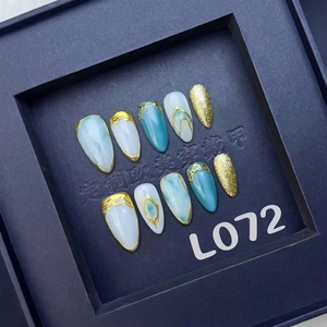 Uñas Postizas Reutilizables <span class=keywords><strong>con</strong></span> Acabado Brillante, Diseño de Almendra <span class=keywords><strong>con</strong></span> <span class=keywords><strong>Flores</strong></span> 3D, <span class=keywords><strong>Manicura</strong></span> Simple y Elegante, 10 Piezas, Blancas, Francesas, Hechas a Mano - Product Image 2