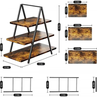 Présentoir à desserts pliable à 3 niveaux en bois, grand format, pour buffet de mariage, décoration alimentaire, présentoir de luxe pour hôtel