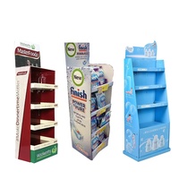 Présentoir de plancher en carton personnalisable pour l'affichage en magasin Support ondulé durable pour détergent à lessive shampooing soins de la peau