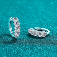 Boucles d'oreilles créoles brillantes en argent sterling 925 avec moissanite de grade D de 1 carat certifiée GRA, style Iced Out, pour femme