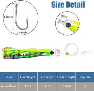 Leurre <span class=keywords><strong>de</strong></span> pêche en eau salée ECOODA, leurre <span class=keywords><strong>de</strong></span> pêche en mer, gros gibier, pour thon, marlin, pêche en haute mer - Product Image 2