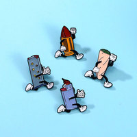 Bestseller transfrontalier : Broche de dessin animé, Briquet en forme de Coca et en forme de Dollar américain, Étui à cigarettes automatique, Badge mignon en alliage effet goutte d'huile Jinhua
