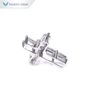 Tianyu Gems Esmeralda Corte Moissanite Diamante Oro Blanco Cruz Colgante - Product Image 2