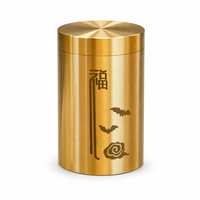 Boîte à thé personnalisable en laiton pur poli en forme de gourde, gravée CNC Mandala, pot de rangement chinois vintage, hermétique pour la maison