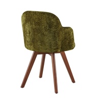 Fauteuil individuel moderne vert olive avec structure en bois, confortable et idéal pour la maison, le salon, la salle à manger ou l'hôtel