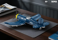Juego de bloques de construcción de avión Corsair F4U, 767 Uds., Kits de modelo de avión, colección de juguetes, regalos de Navidad y cumpleaños para niños y adultos