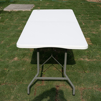Senruihome 6Ft Moderner klappbarer Esstisch Leichter Kunststoff UV-beständig wasserdicht Langlebig für Hotel Hospital Entry Villa