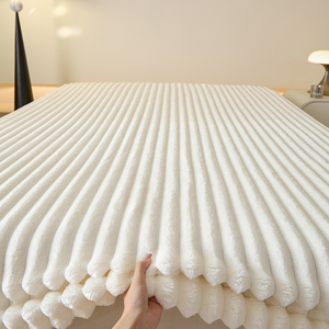 Sábana Ajustable de Felpa de Conejo, Gruesa y Cálida para Invierno, Ultra Suave, Tamaño King Size 360 °   Funda de colchón con bolsillos profundos - Product Image 2