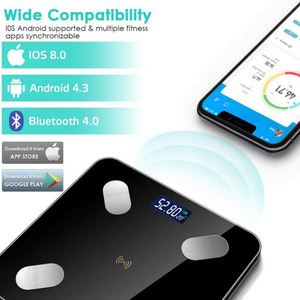 IMC balance de graisse corporelle numérique APP pesage mode noir affichage numérique blanc énergie solaire Rectangle balance de salle de bain de cuisine intelligente - Product Image 5
