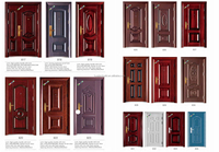 Porte d'entrée en acier de style luxe moderne Porte en acier lourd de haute qualité Décoration de la maison Portes d'entrée pivotantes en acier