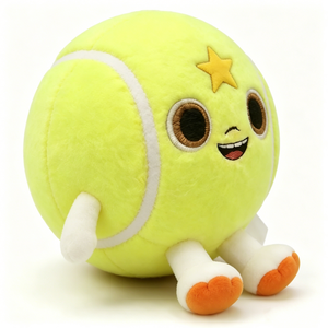 Peluche Personalizado de Pelota de Tenis, Adorable Juguete de Peluche Amarillo con Bordado de Estrella, Brazos y Piernas - Product Image 5