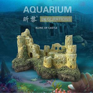 Realistisch Ontwerp <span class=keywords><strong>Aquarium</strong></span> Hars Paarse Waterval Kasteel Ornament Decoratie Voor <span class=keywords><strong>Aquarium</strong></span> - Product Image 5