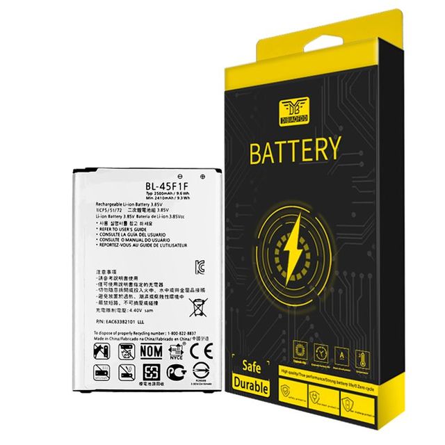BL-45F1F Cell Phone Replacement Battery 3.85V 2410mAh Rechargeable Digital Battery Original Logo Ig Phoenix Battery