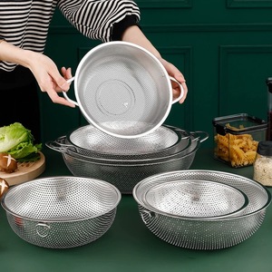Panier égouttoir en acier inoxydable durable de 16,5 à 31,5 cm <span class=keywords><strong>avec</strong></span> élégante double poignée, passoires et égouttoirs en métal - Product Image 3