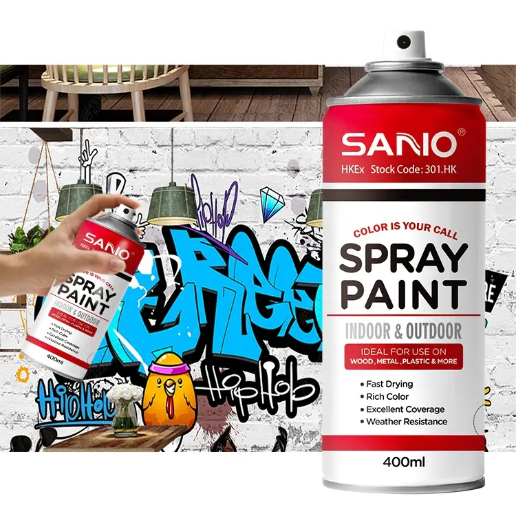 SANVO OEM preço de fábrica ouro tinta spray para cor metal tinta spray para carro 400ml graffiti tinta spray