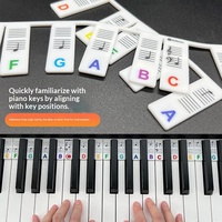 Autocollants de piano en silicone les plus vendus à l'international, sans adhésif, lavables, pour clavier électronique universel fin 88/61/54 touches