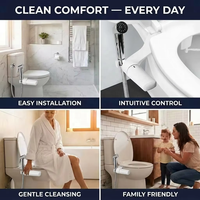 Ensemble de bidet portatif Shattaf, pistolet pulvérisateur non électrique, finition chromée, pression réglable, marque privée, vente en gros, OEM, GCC, hôtel
