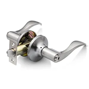 Satin Nickel Door Lock Set Lever Entry Privacy Passage Dummy Hot Sale Exterior Tubular Door Lock