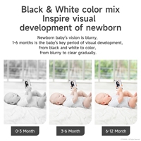 Jouet en peluche pour bébé Tumama, noir et blanc, animaux, hochet doux, jouets à suspendre pour poussette avec 1 miroir, 2 hochets suspendus, 1 livre en tissu