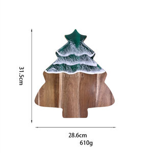 وصل حديثًا خشب السنط الراتنج عيد الميلاد شكل شجرة لوح تقطيع عيد الميلاد الراتنج لوح تقطيع - Product Image 2
