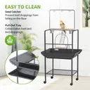 Plateforme de jeu interactive pour perroquets, station ouverte de type table, support en fil de fer durable, design simple