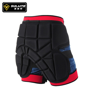 SULAITE Pantalon de protection des hanches pour enfants, absorption des chocs, sports de plein air, cyclisme, sports de neige, design à bord rouge unisexe - Product Image 1