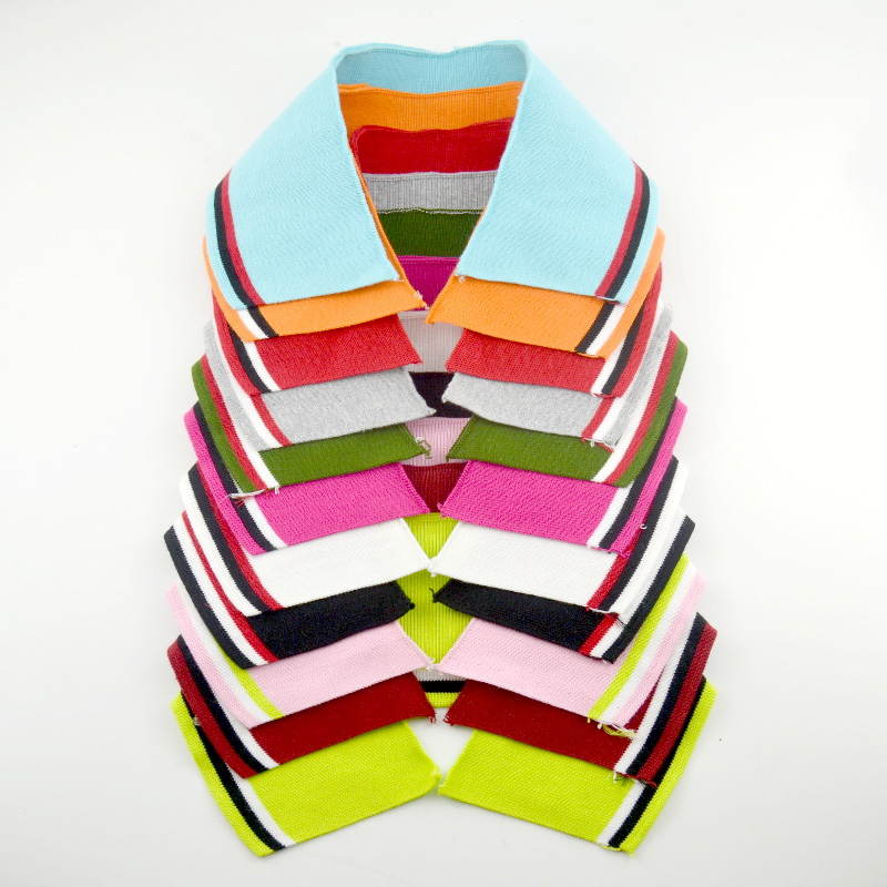 Полоска, Вязаная хлопковая ткань с манжетами для воротника, аксессуары для одежды