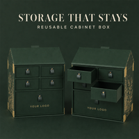 Boîte cadeau multi-niveaux de style armoire avec compartiment de rangement