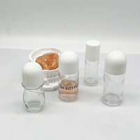 Flacons à bille roulante transparents en verre vides de 30 ml, 40 ml, 50 ml pour huiles essentielles, huiles corporelles et parfums, avec bille lisse