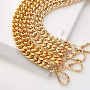 Manufacturers direct K gold chain straight gold chain for bags 120 cm encryption thickening metal chain for bag strap