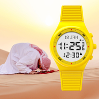 Jam Tangan Digital Islami Pria Athan Watch Alfajr AZAN, Penunjuk Kiblat, Timer, Kompas, Waktu Sholat