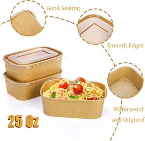 Contenedor de Alimentos, Tazón de Papel Rectangular de Alta Calidad, Logotipo Impreso Personalizado, Tazón Desechable para Empacar - Product Image 4