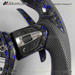 Volante personalizado de fibra de carbono forjada azul con LED para BMW Serie F F10 F30 F15 F16 F22 F26 X3 X5 M2 M3 M4 M5 M6 F80 F82 F87 - Product Image 4