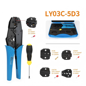 Alicates de crimpado de terminales de grado industrial de acero con alto contenido de carbono LY03C-5D3 con entrada frontal para crimpado de cables - Product Image 1