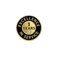 Badge en émail de reconnaissance pour employé : Distinction de service de 1 an d'expérience en matière d'excellence