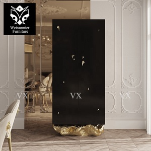 Grande cave à vin de luxe personnalisée <span class=keywords><strong>Buffet</strong></span> de rangement en bois <span class=keywords><strong>laqué</strong></span> pour la maison Cuisine Armoires à vin d'angle avec tiroirs - Product Image 1