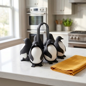 Cuiseur à œufs et support de rangement pour œufs en forme de pingouin, modèle JF-008 - Product Image 3
