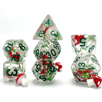 Ensemble de dés HS pour Donjons et Dragons, magnifique matériau en résine transparente avec des formes polyédriques, caractéristiques uniques, champignon à l'intérieur