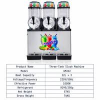Machine à slushie à 3 bacs, haute capacité, R290, pour boissons glacées, avec sécurité multi-niveaux, pour les restaurants de restauration rapide