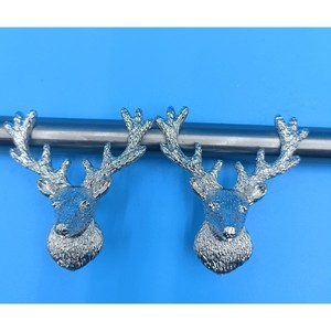 Zinc Alloy Deer Head Furniture Handles <b>Cabinet</b> Drawer Novelty Shape <b>Rustic</b> Design Durable Hardware Accessories - Product Image 2