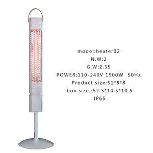 Powerful Heater01 Freestanding Infrared Patio Heater 1500W IP65 <b>Outdoor</b> Quite Garden Electric Heater Remote Control LCD <b>Timer</b> - Product Image 2