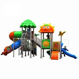 Tower Fort Play Set Outdoor Playground Equipment Climbing Frame Plastic Slide Set For Children