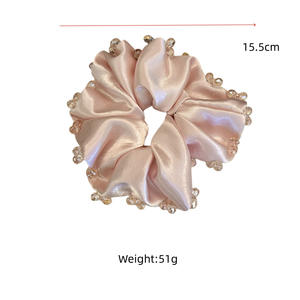 Coleteros de Tela de Cristal de Lujo, Diademas de Satén de Color Sólido de Alta Calidad, Accesorios para el Cabello de Uso Diario para Mujer - Product Image 3