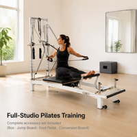 Machine de Pilates Reformer avec demi-tourneuse et système de barres à ressorts pour équipement de fitness de studio de Pilates