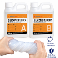 Kit de fabrication de moules en silicone 65OZ + 65OZ, silicone liquide super élastique pour fabricants de moules, silicone caoutchouc translucide à durcissement rapide